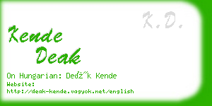 kende deak business card